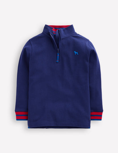 Pique Polo Half Zip-Starboard Blue