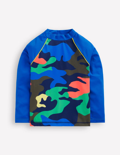 Logo Rash Vest-Multi Rainbow Camo