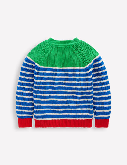 Everyday Cotton Jumper-Kingfisher Blue/Rich Emerald