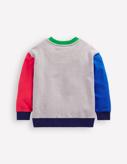 Regenbogen-Sweatshirt-Grau Meliert