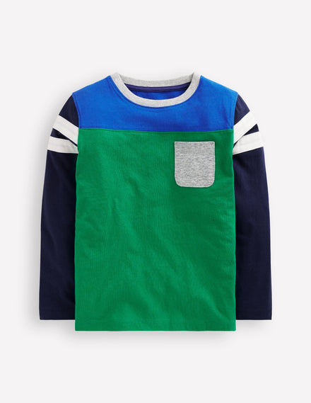 T-shirt colourblock-Colourblock vert printemps