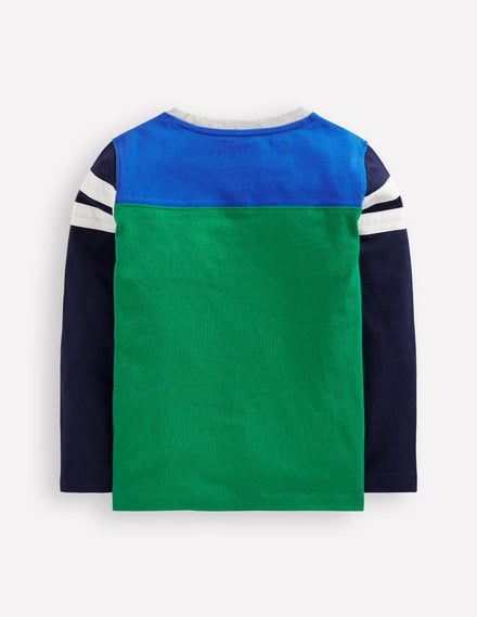 T-shirt colourblock-Colourblock vert printemps