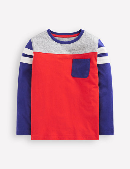 T-shirt colourblock-Colourblock rouge coquelicot