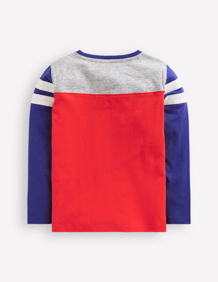 T-shirt colourblock-Colourblock rouge coquelicot