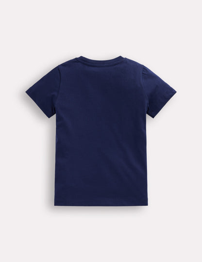 In Dunkeln leuchtendes T-Shirt-College-Marineblau Schlangen