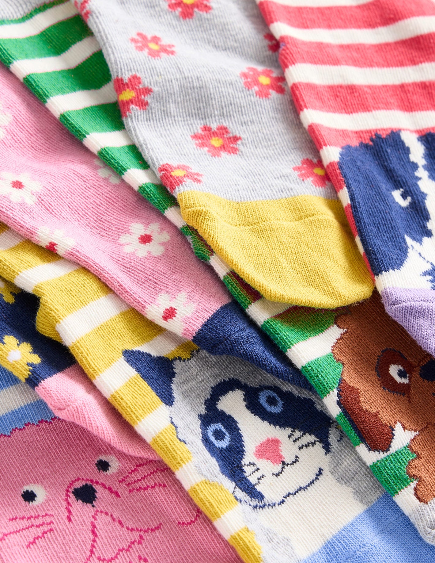 Socken im 7er-Pack-Bunt, Blumen und Tiere