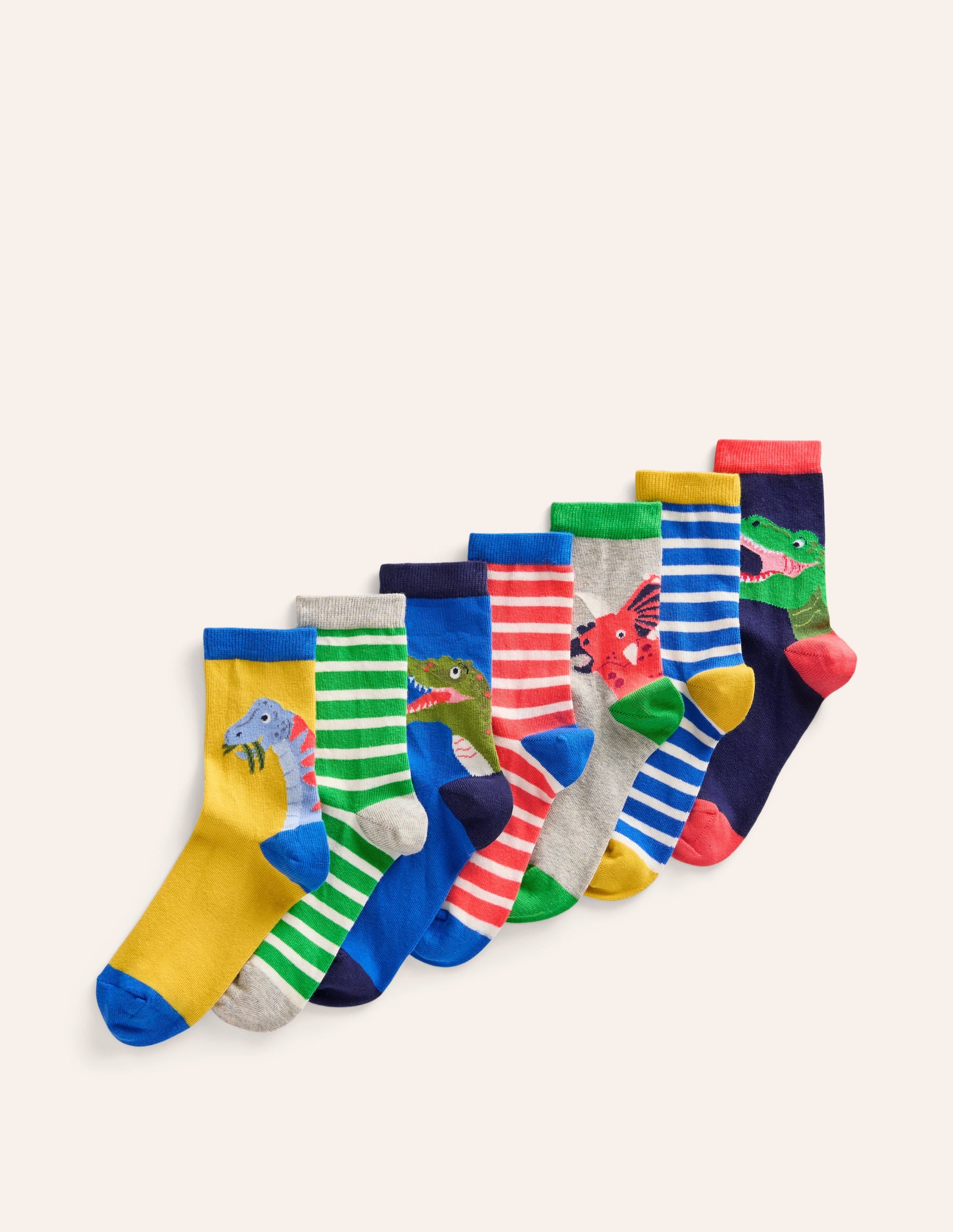 Socks 7 Pack-Multi Dinosaurs - Image 1