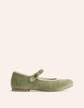 Babies en velours-Vert feuille