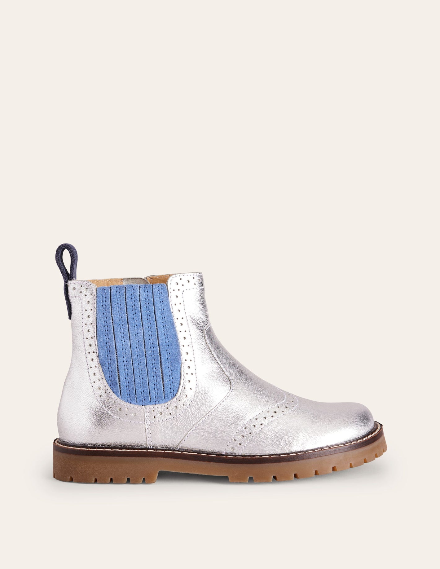 Chelsea-Stiefel aus Leder-Silber