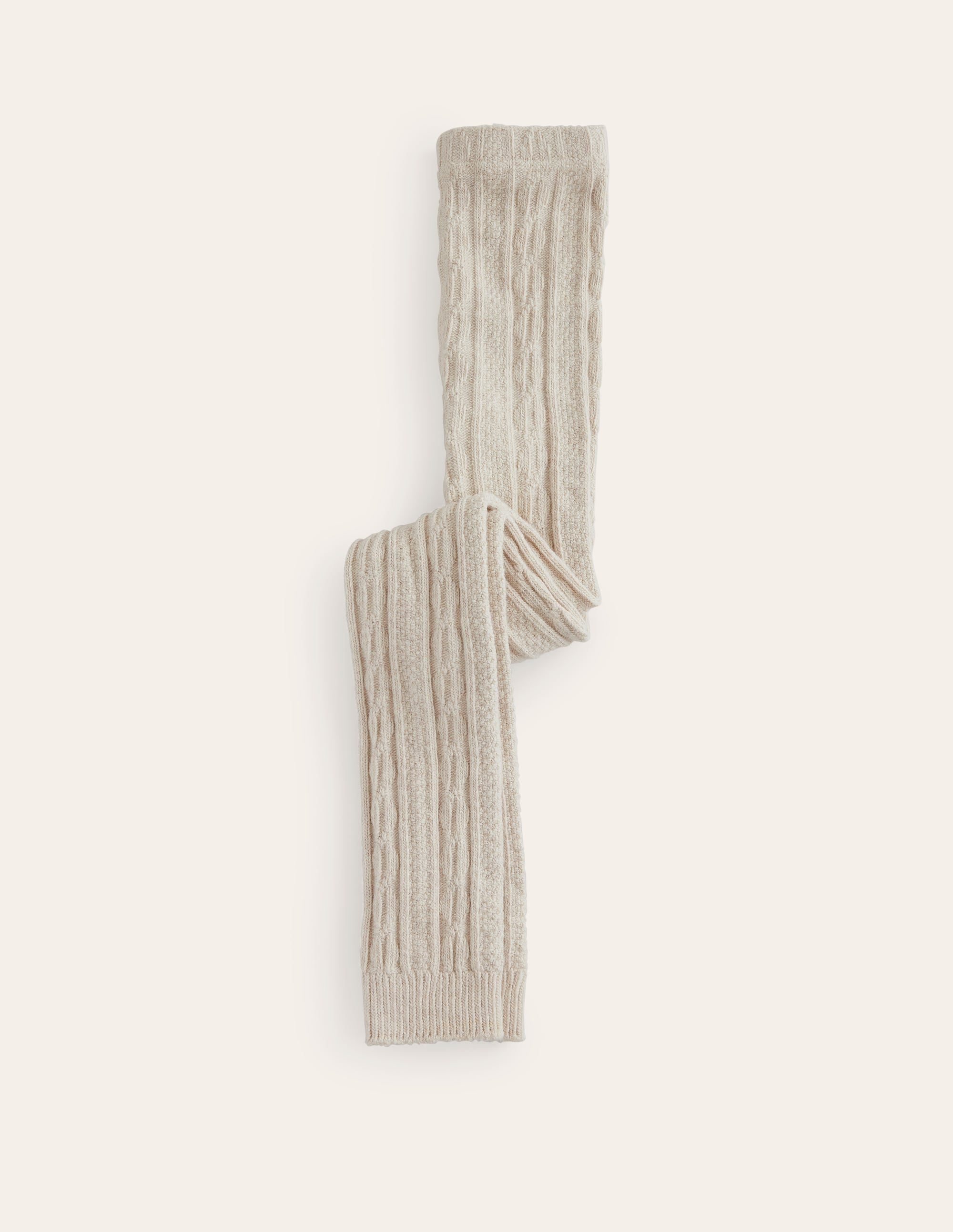 Collant en maille torsadée sans pieds-Avoine chine - Image 1