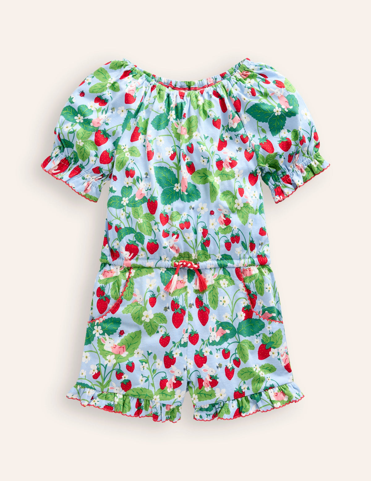 Bedruckter Jumpsuit aus Jersey (WW)-Erdbeerfeld - Image 1