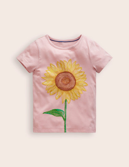 T-shirt à logo super surpiqûres-Tournesol rose ballerine