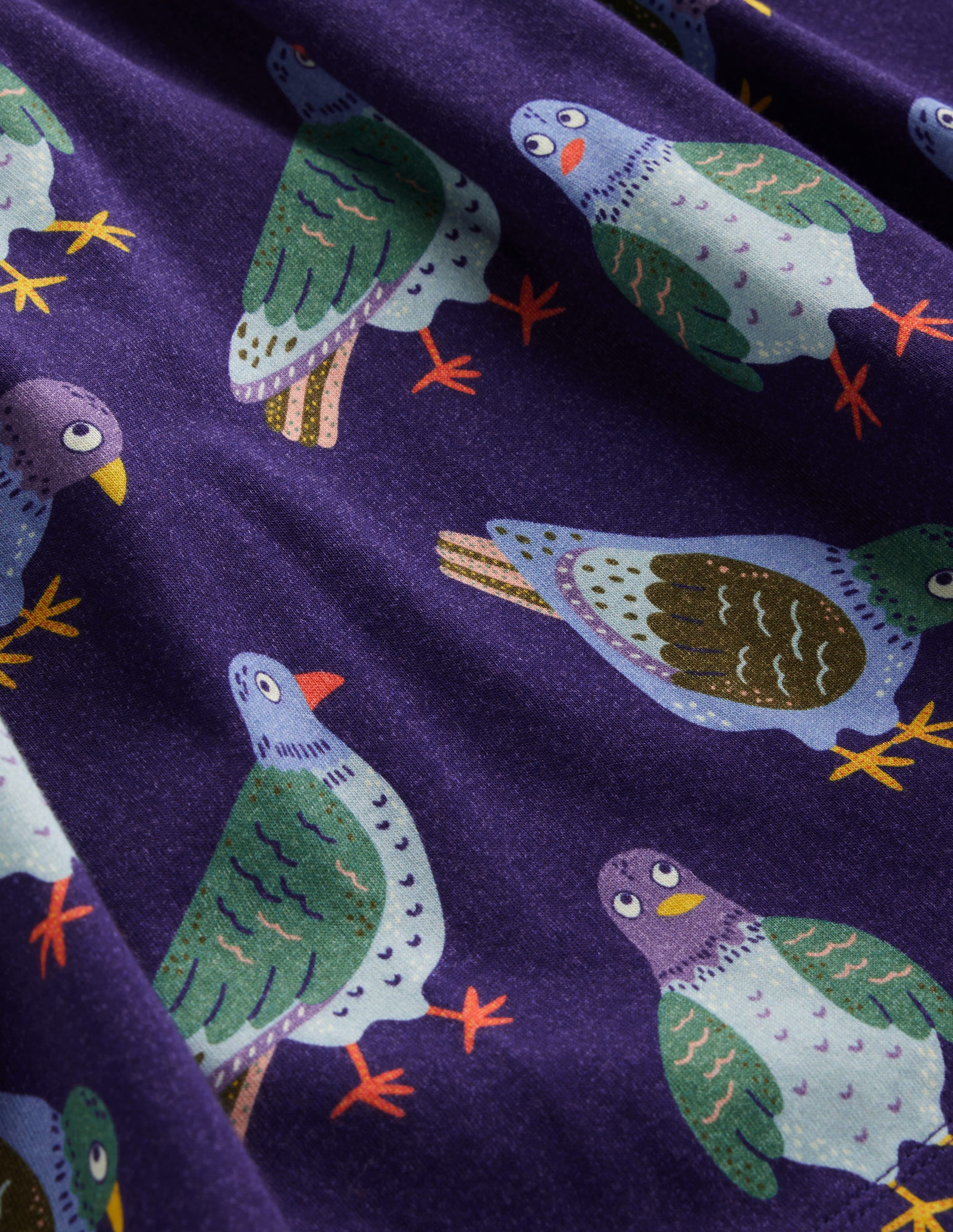 Robe fun à manches courtes en jersey-Pigeons bleu marine tribord - Image 4