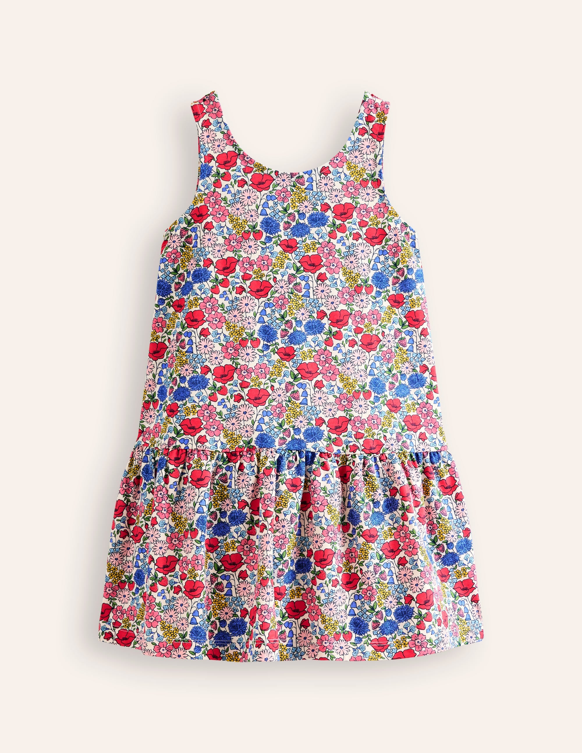 Robe taille basse à bretelles-Bunt Blumenbeet - Image 1