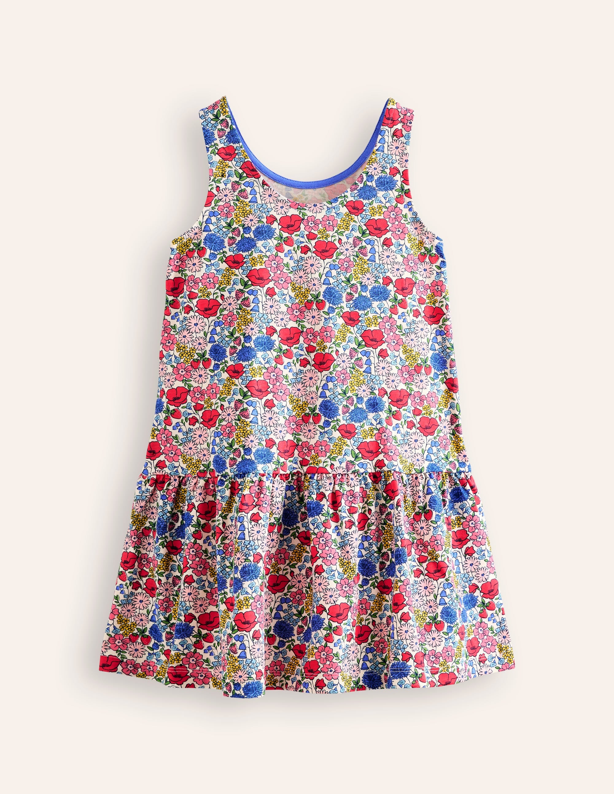 Robe taille basse à bretelles-Bunt Blumenbeet - Image 2