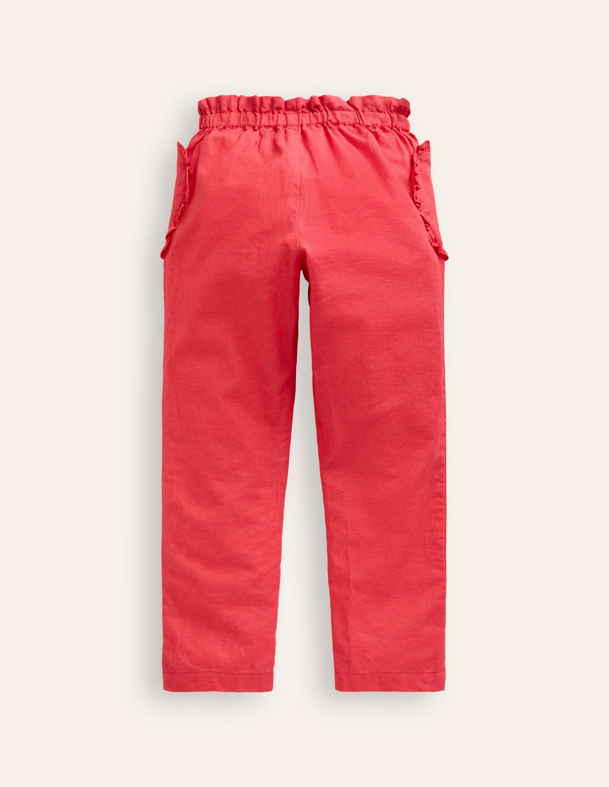 Pantalon à enfiler en coton et lin-Marmeladenrot - Image 2