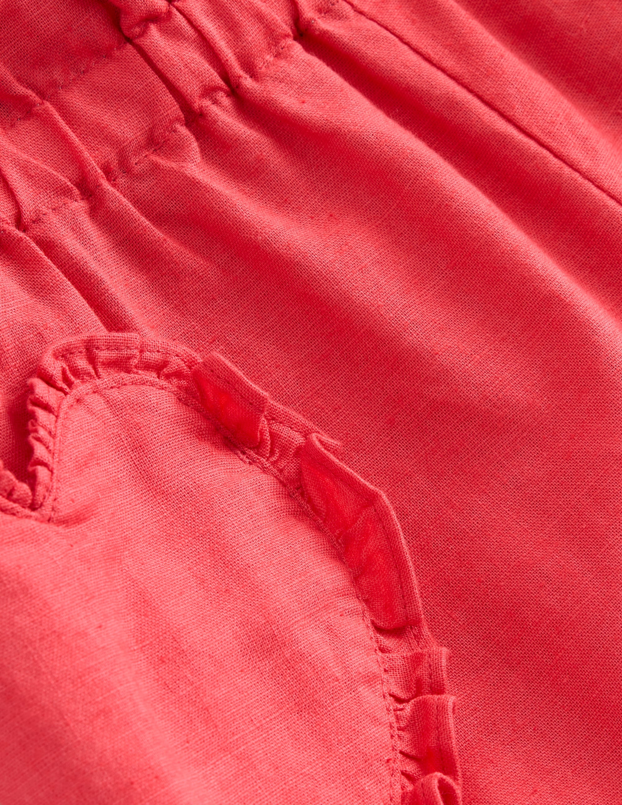 Pantalon à enfiler en coton et lin-Marmeladenrot - Image 3