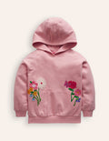 Kapuzenpullover mit Superstitch-Ballettrosa Blumen