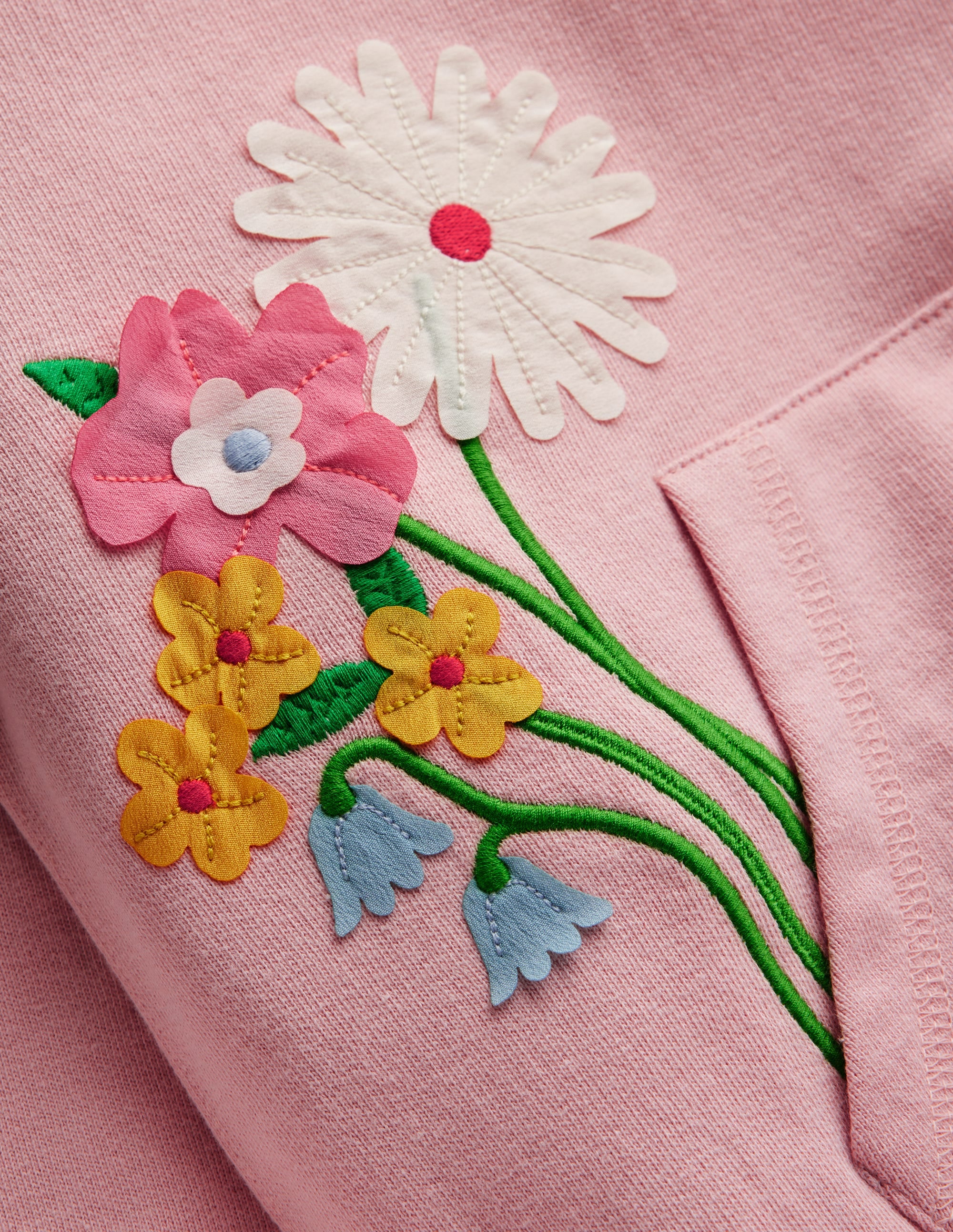 Kapuzenpullover mit Superstitch-Ballettrosa Blumen - Image 3
