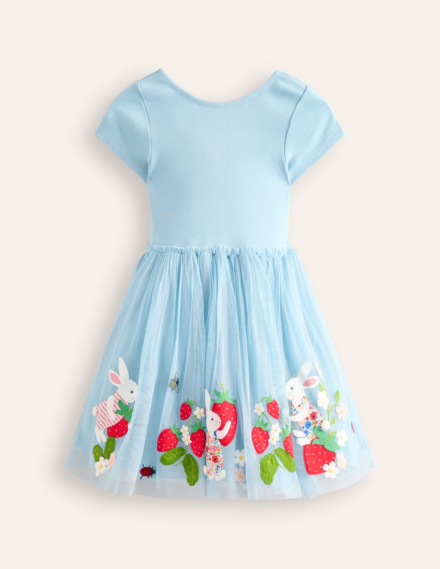 Robe Katie en tulle à appliqué-Bleu vintage