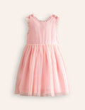 Kleid mit Tüllapplikation am Rücken-Ballettrosa Schmetterling