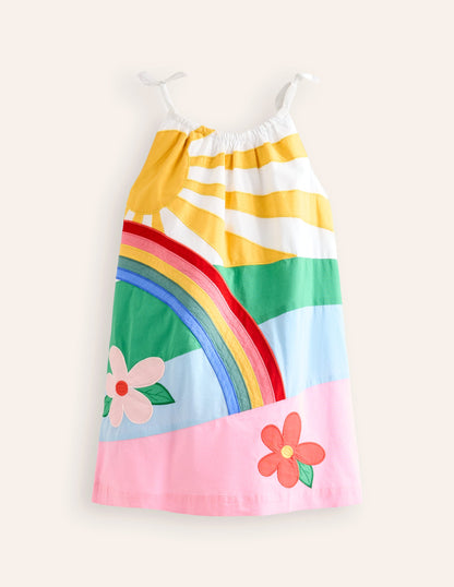 Trägerkleid mit Applikation-Bunt, Regenbogenszene