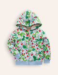 Kapuzenpullover mit Zottelfutter-Erdbeerfeld Druck
