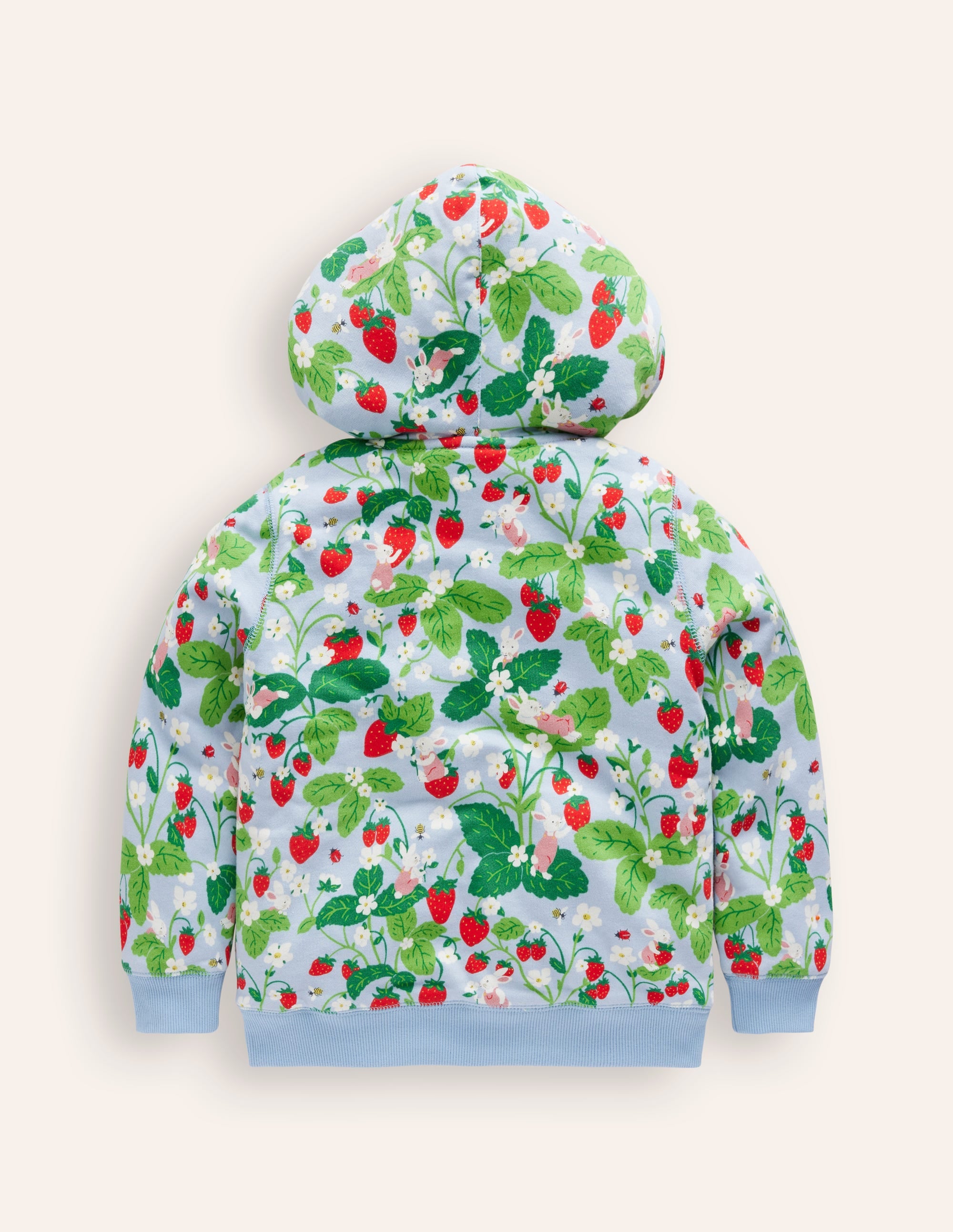 Kapuzenpullover mit Zottelfutter-Erdbeerfeld Druck - Image 2