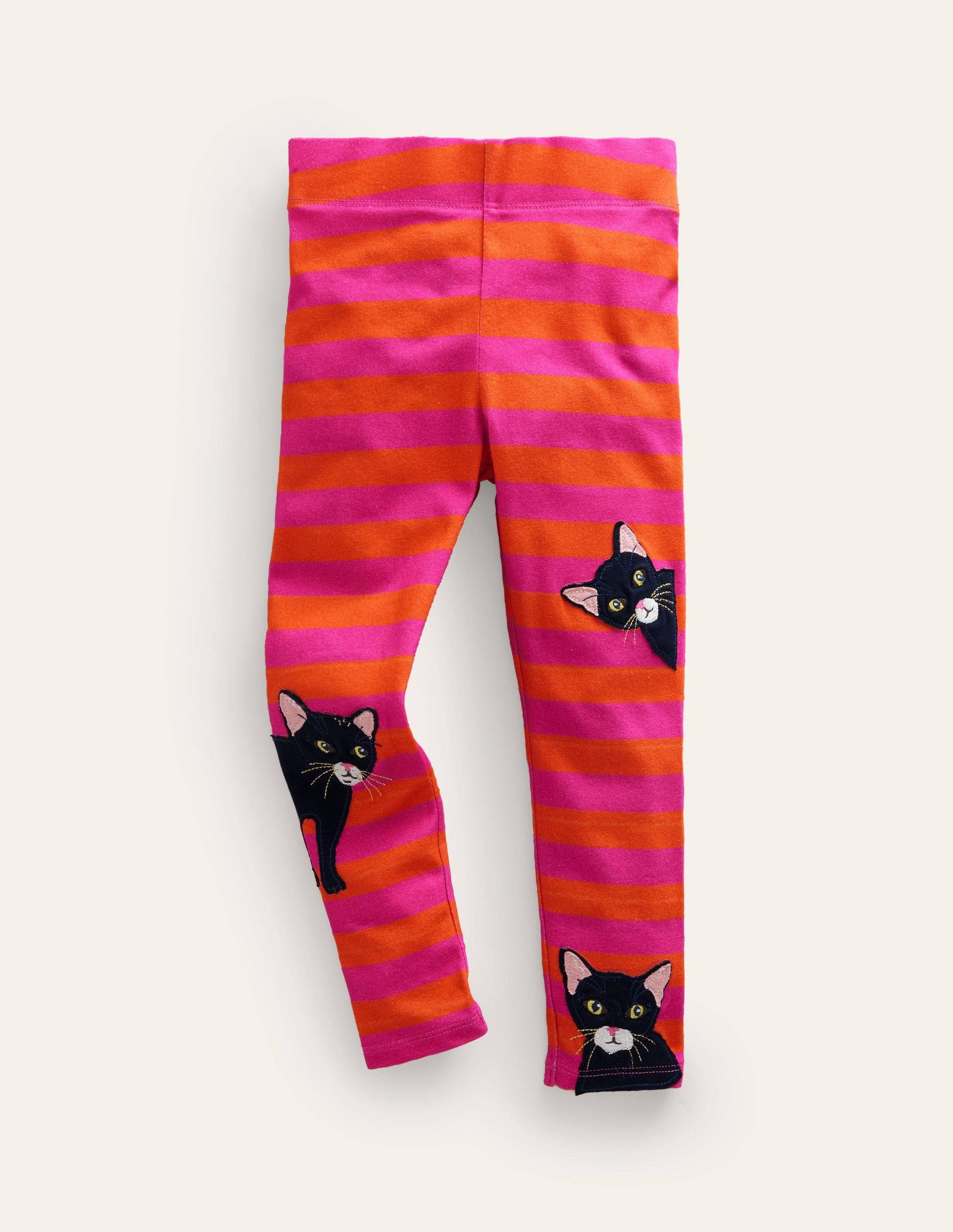 Legging à appliqué-Chats rose/orange-1