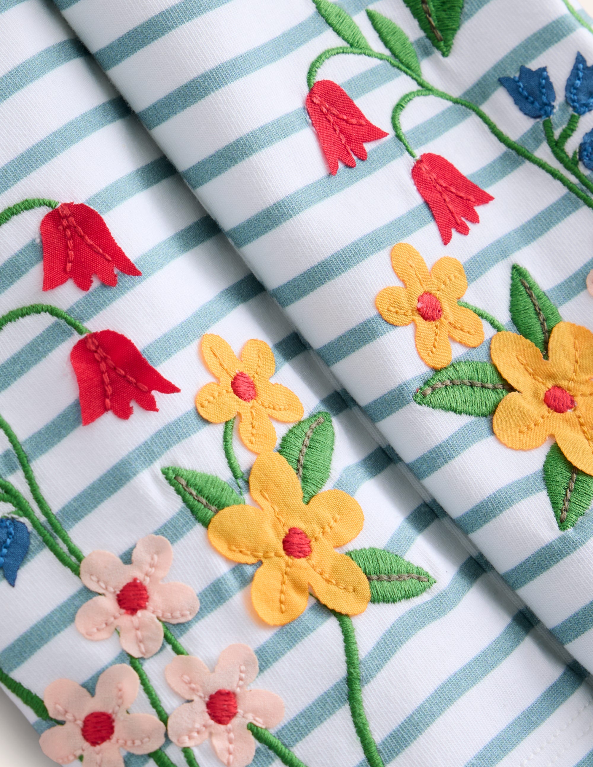 Legging à appliqué-Fleurs ivoire/bleu vintage - Image 3