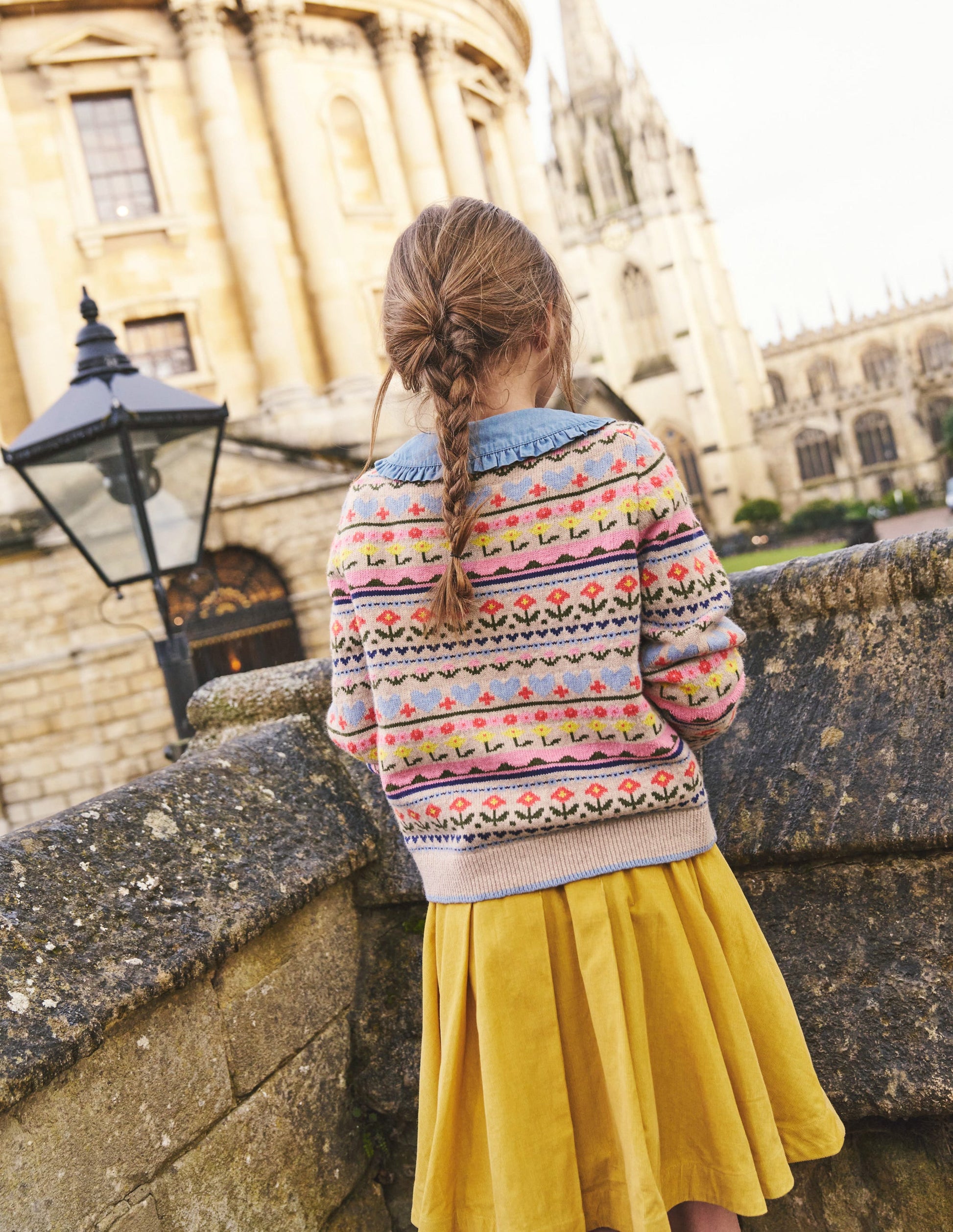 Fair-Isle-Strickjacke mit Blumen-Ecru Meliert, Blumen-9