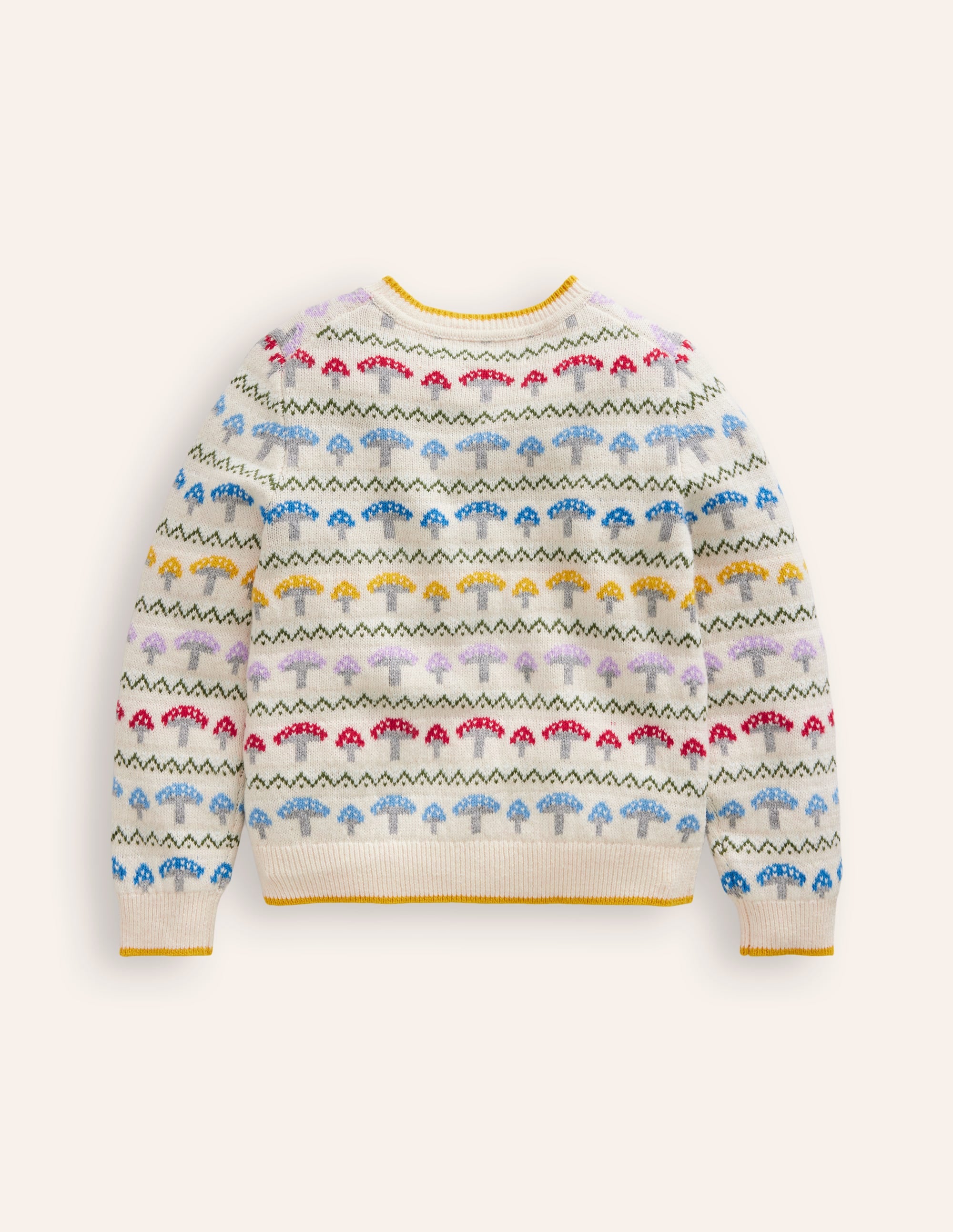 Edie Fair-Isle-Strickjacke-Beige Fliegenpilz Fair-Isle - Image 2