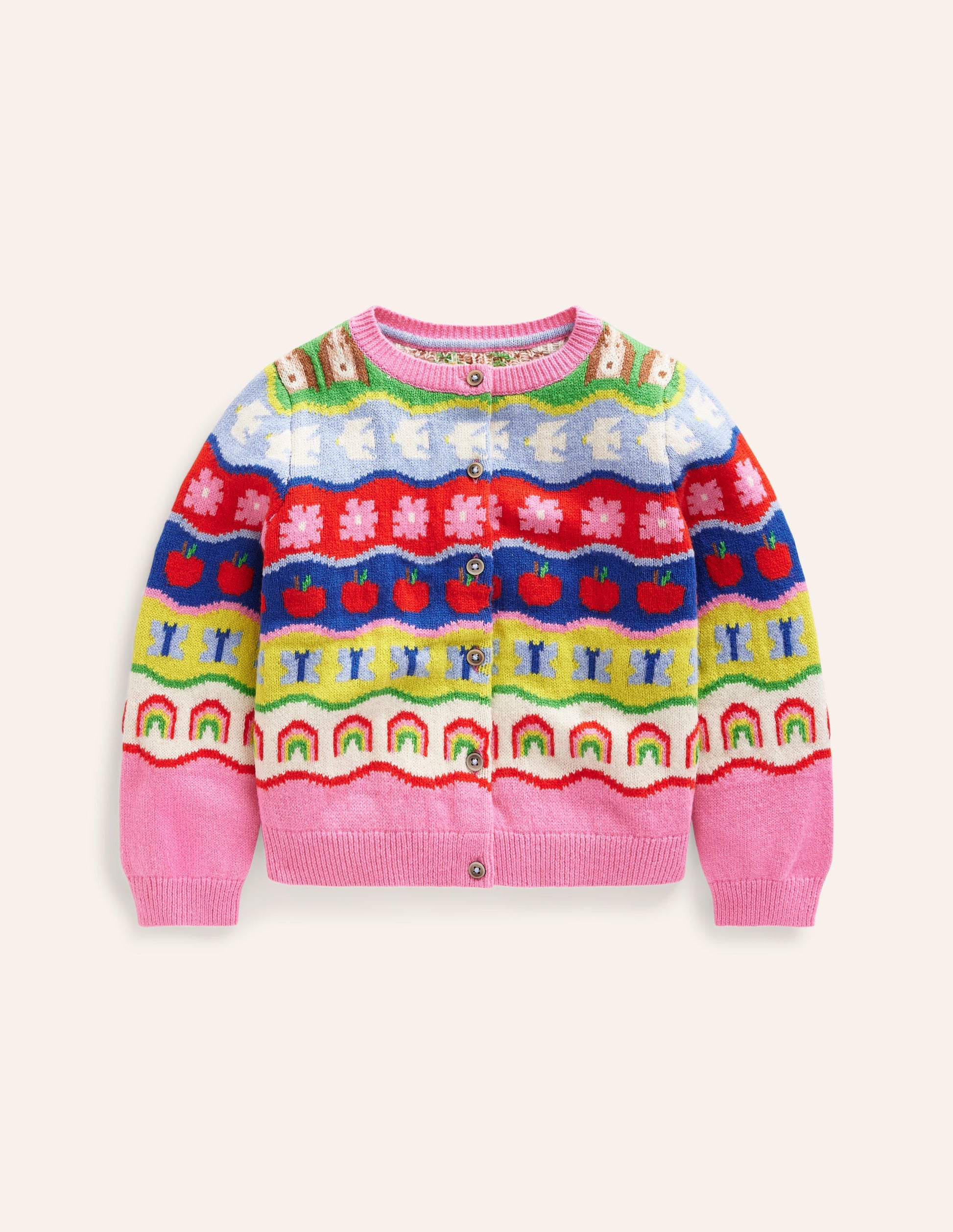 Edie Fair-Isle-Strickjacke-Arc-en-ciel multi-2
