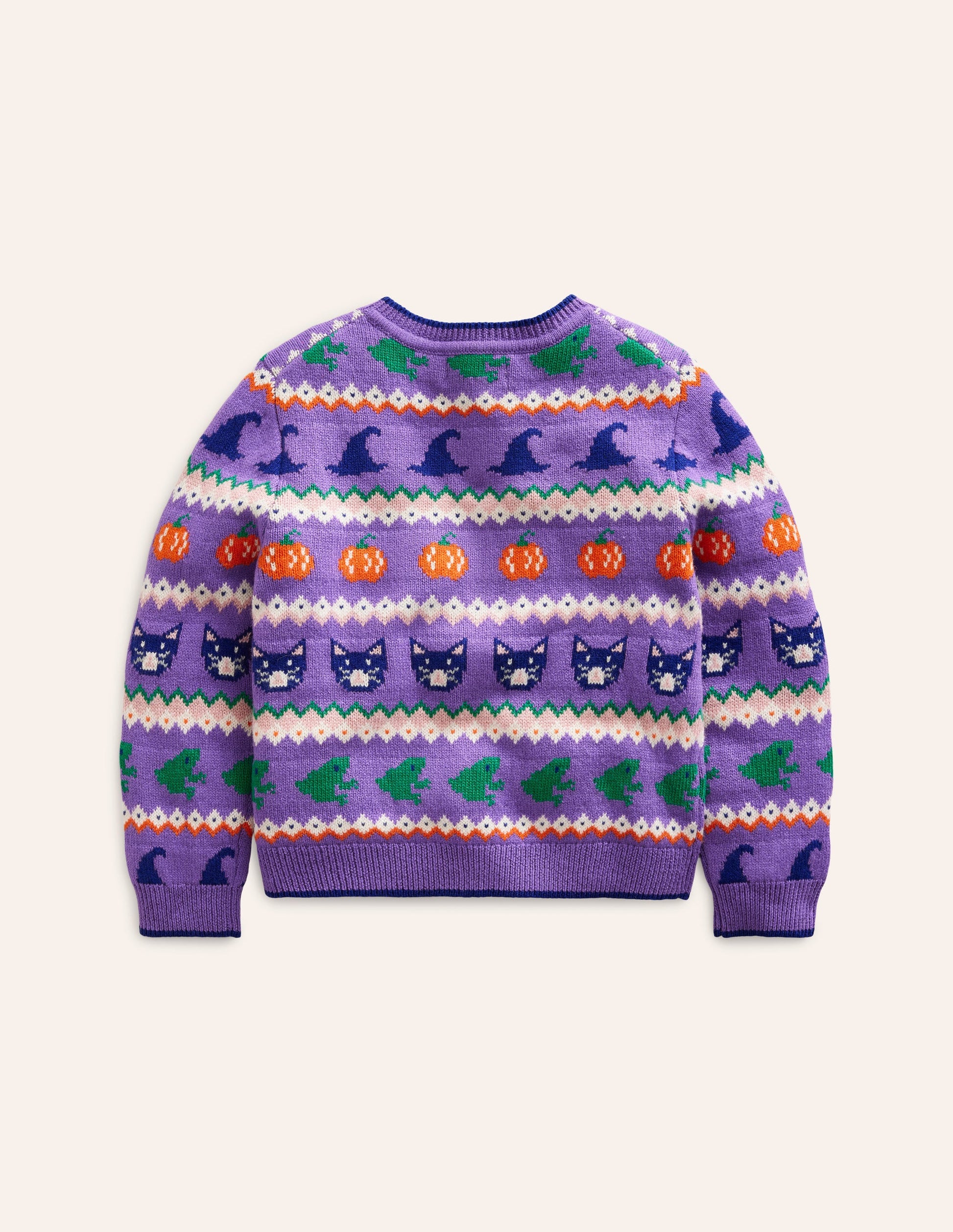 Cardigan Edie à motif jacquard-Motif Halloween violet aster-2