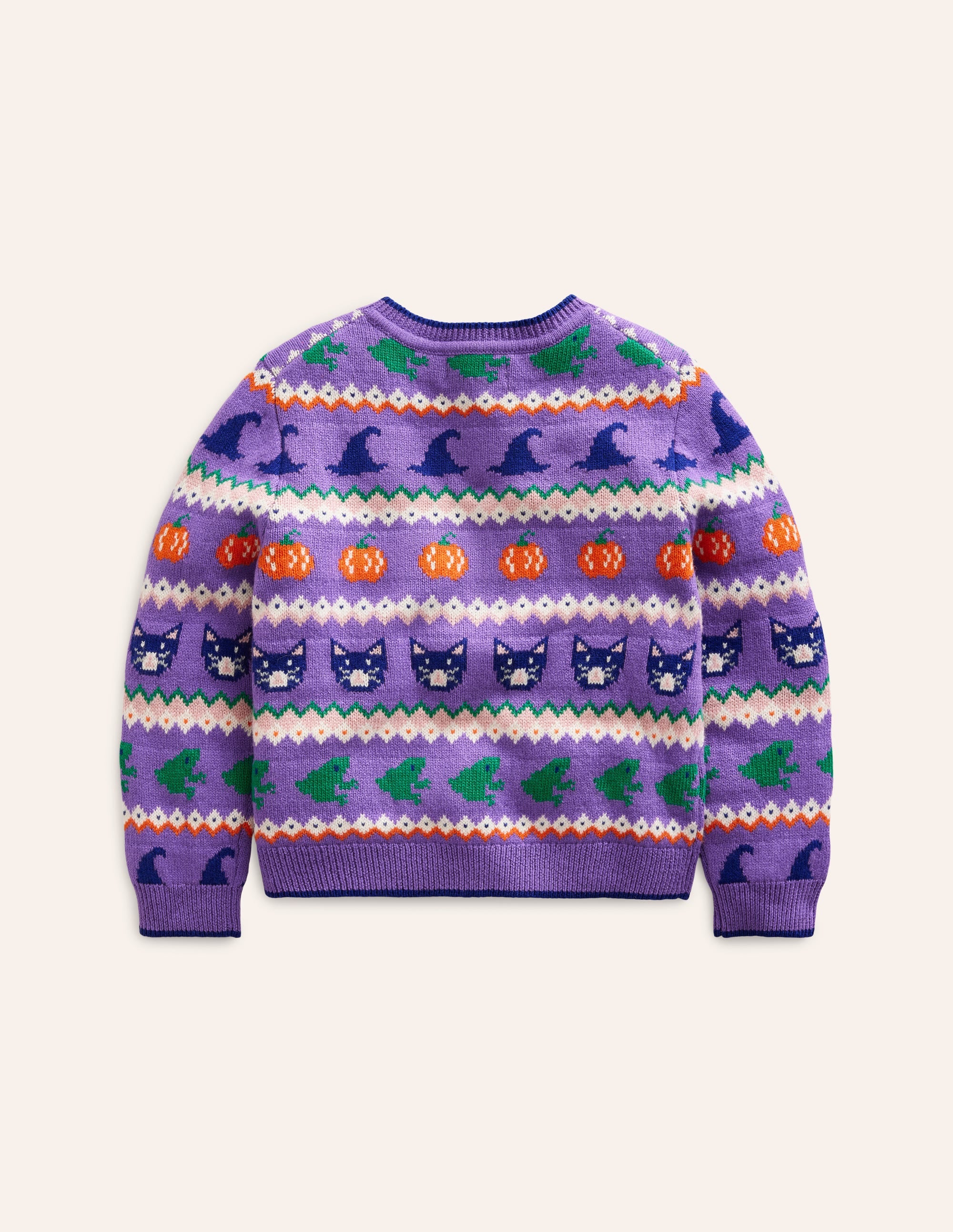 Cardigan Edie à motif jacquard-Motif Halloween violet aster - Image 2