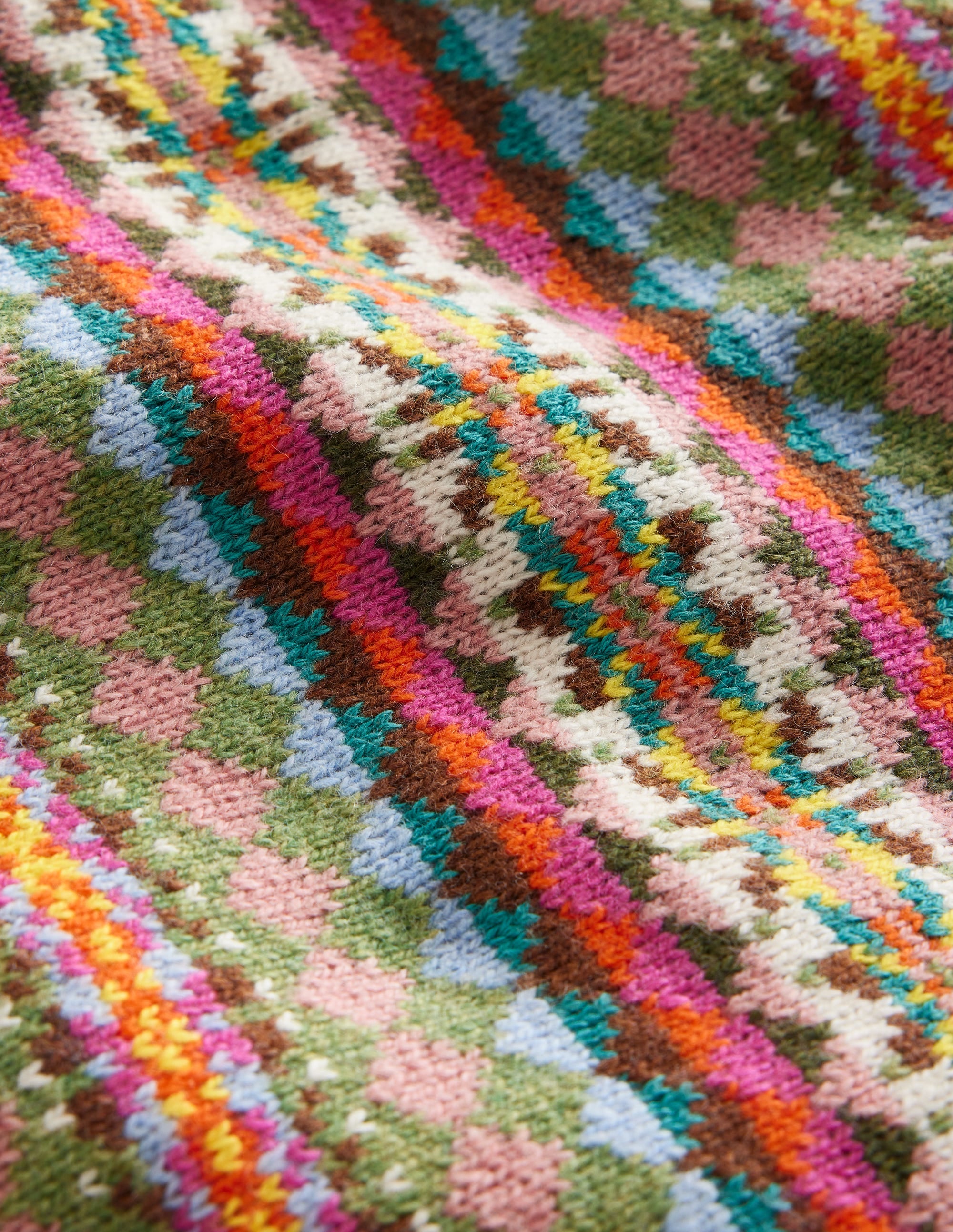 Débardeur en maille à motif jacquard-Motif jacquard vert/rose - Image 7