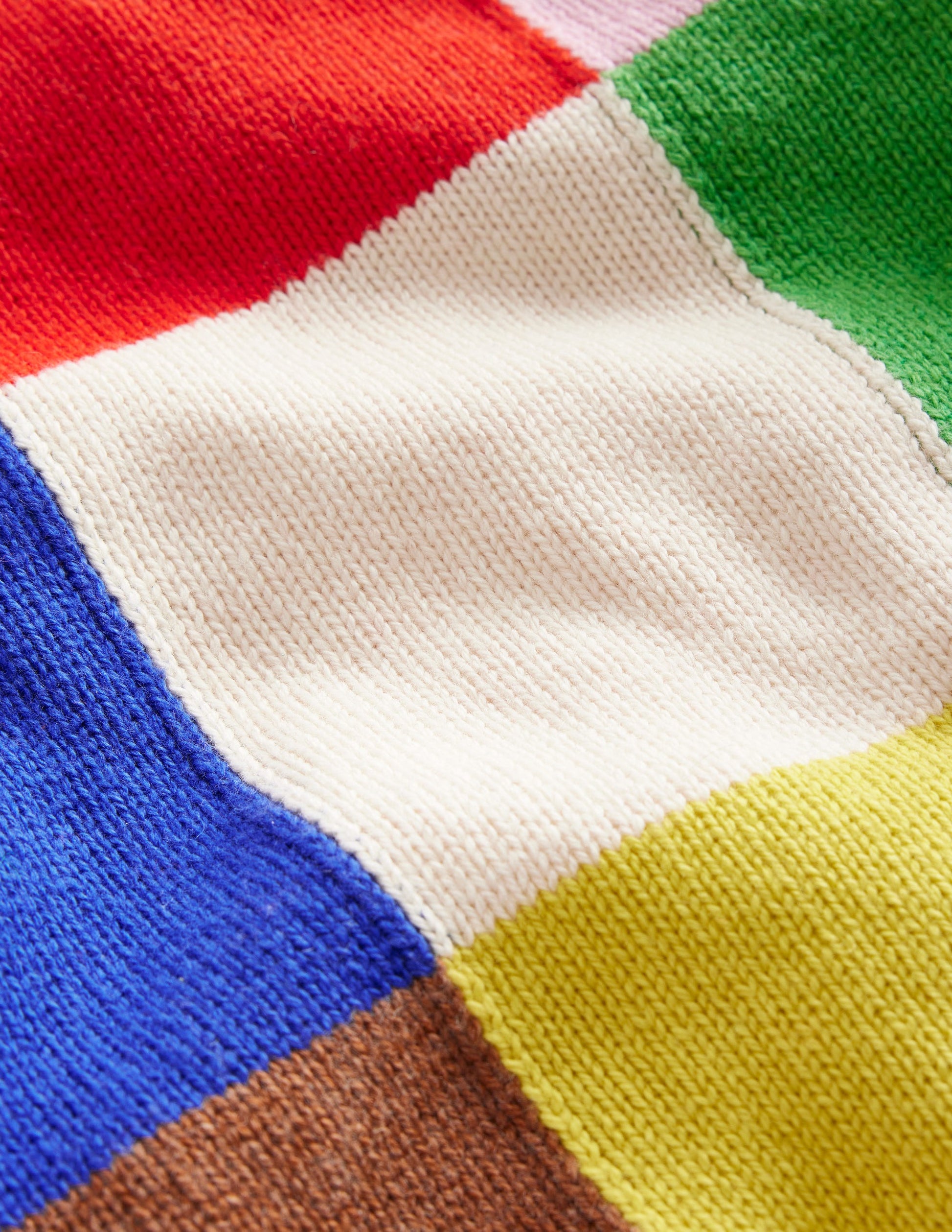 Patchwork Check Jumper-Multi Colourblock Apples-5