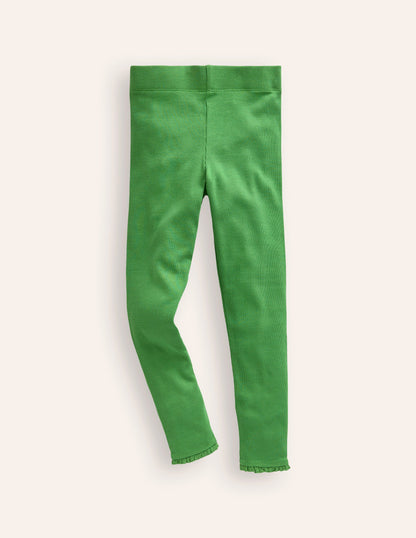 Ribbed Leggings-Iguana Green