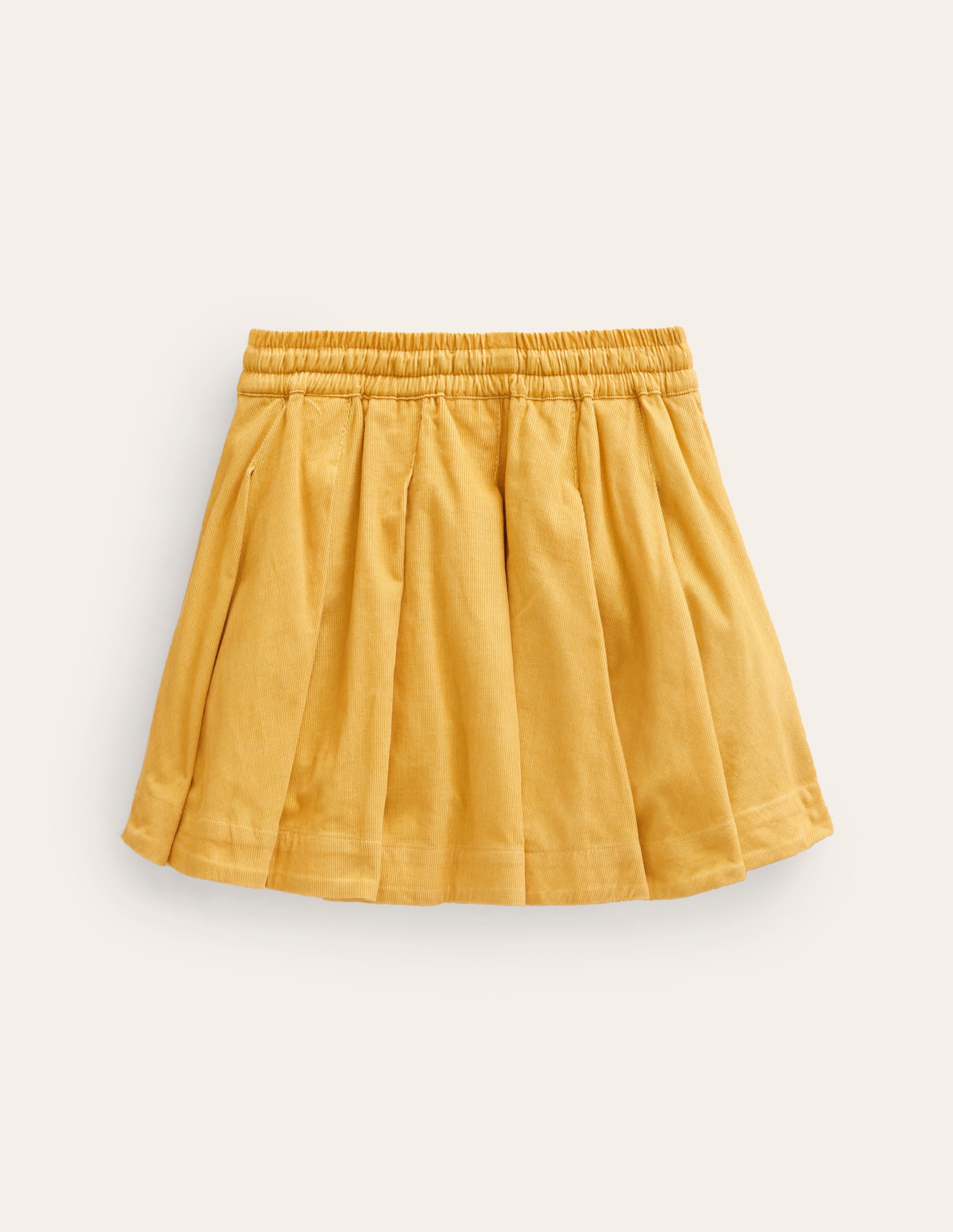 Jupe plissée tournoyante à enfiler-Velours côtelé jaune canari - Image 2