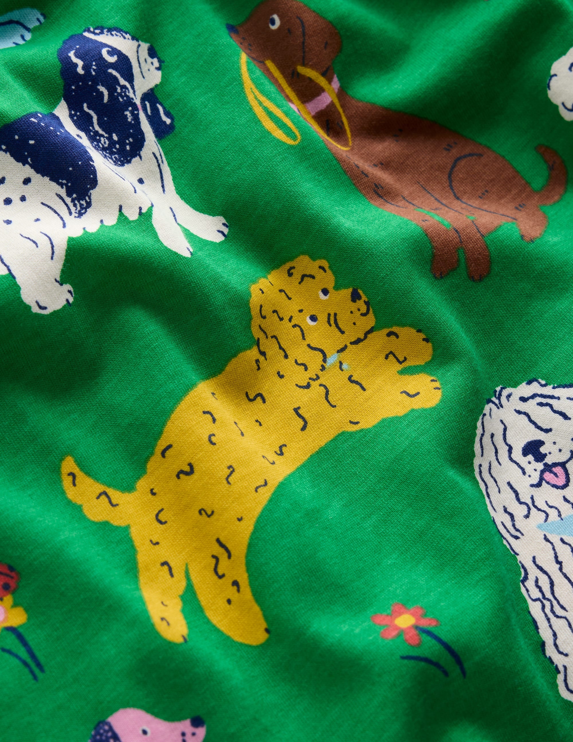 Robe fun à manches longues en jersey-Animaux vert parc - Image 6