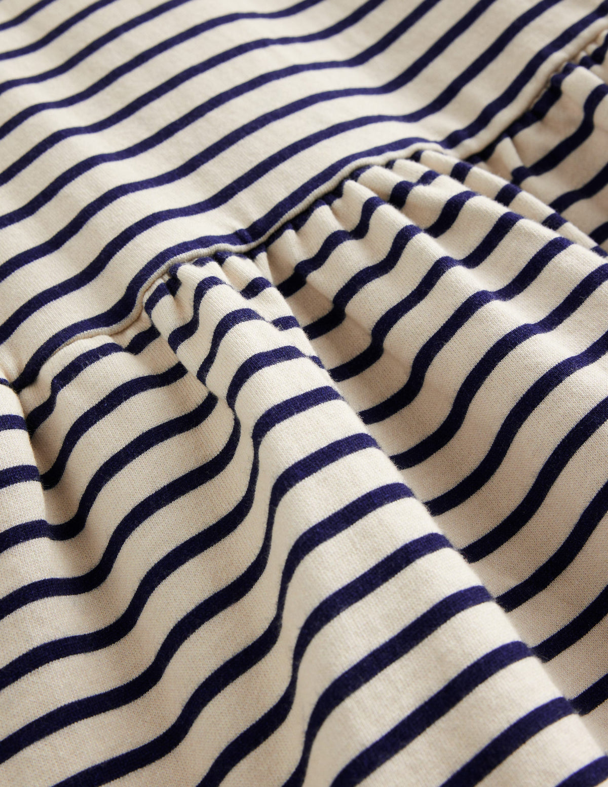 Loopback-Sweatshirtkleid-Weiß/College-Marineblau Gestreift - Image 3
