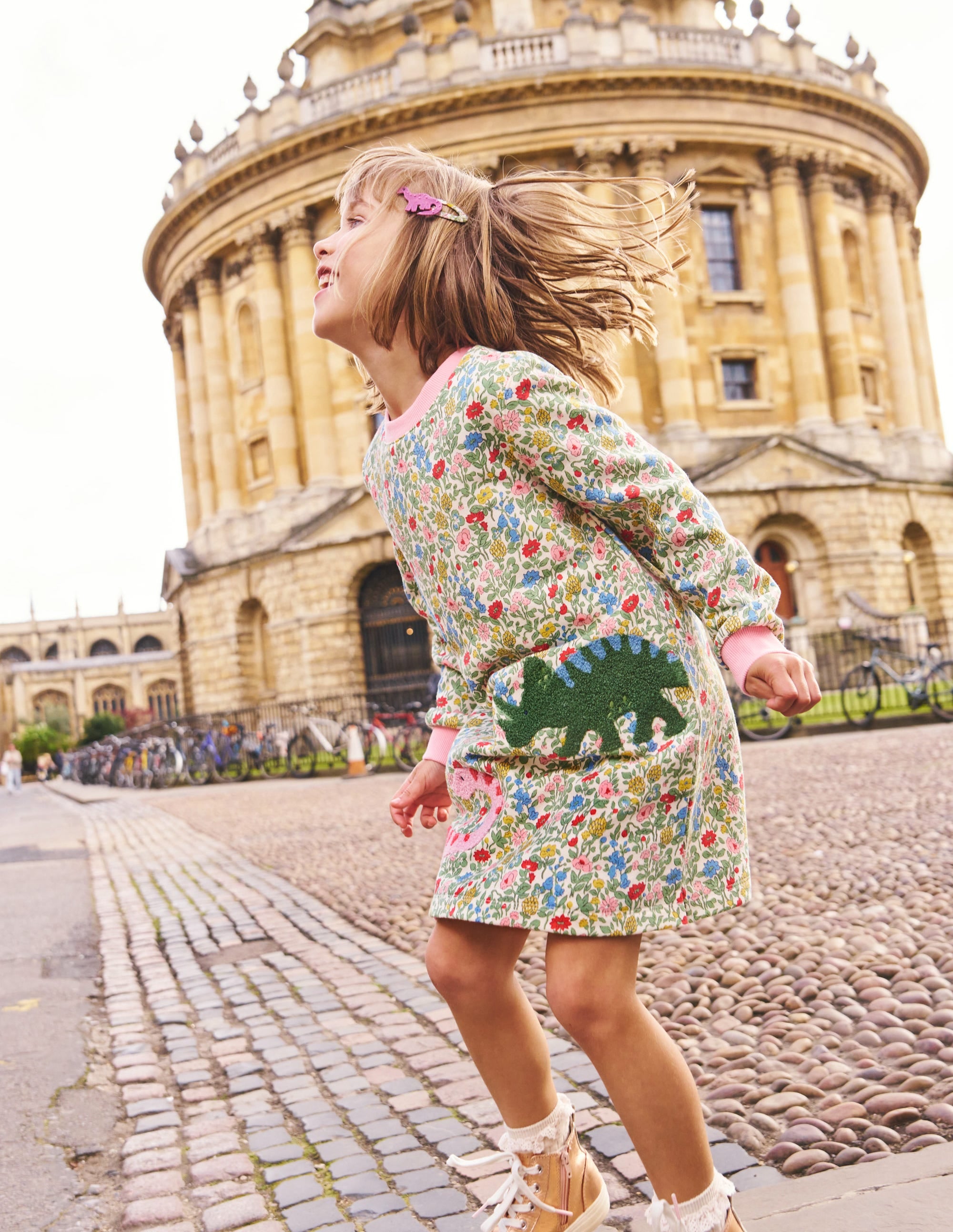 Robe-sweat Ida à appliqué-Dinosaures motif Meadow Floral multi - Image 4
