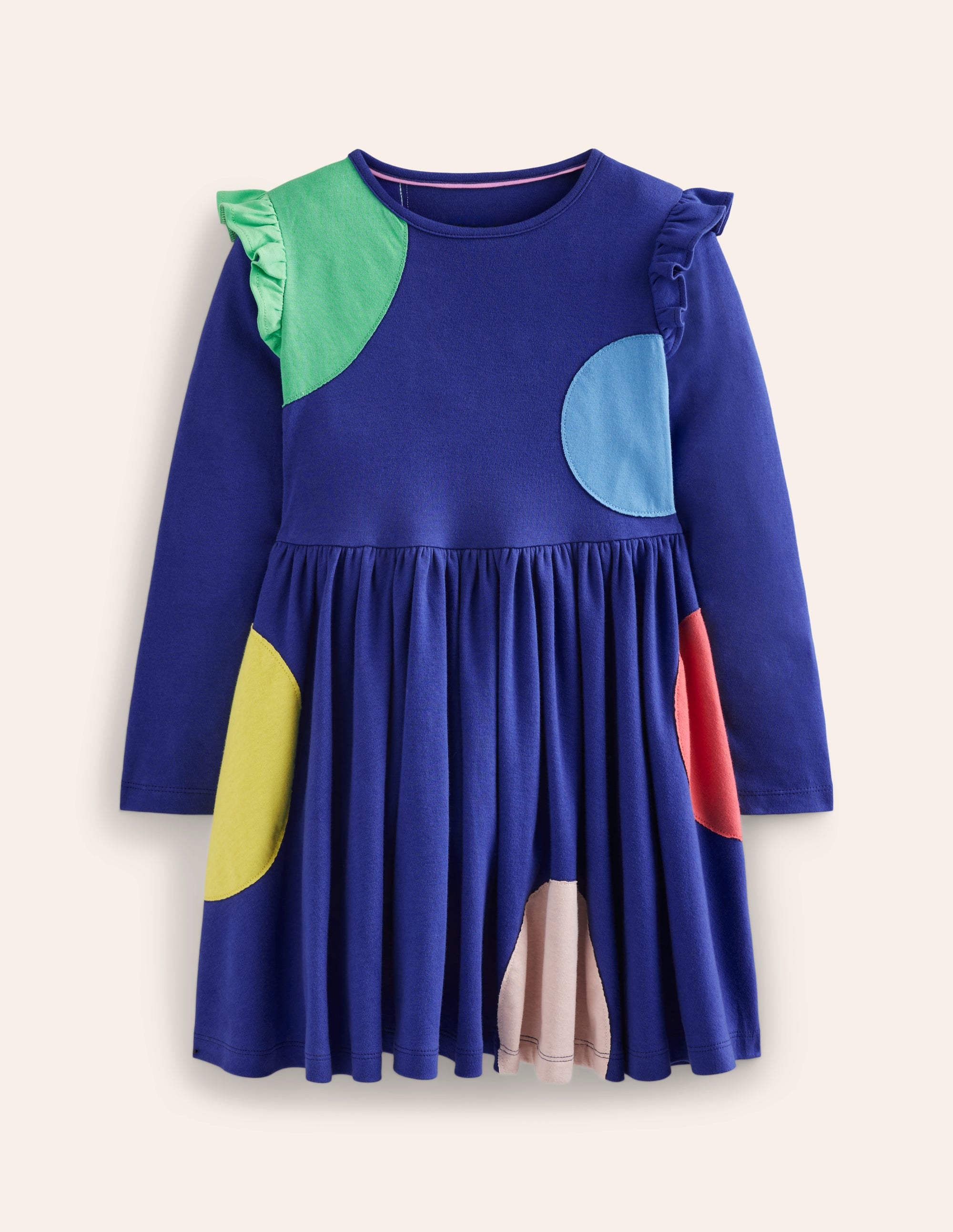 Mabel Ballerinakleid mit Tellerrock-Starboard-Blau, Getupft - Image 1