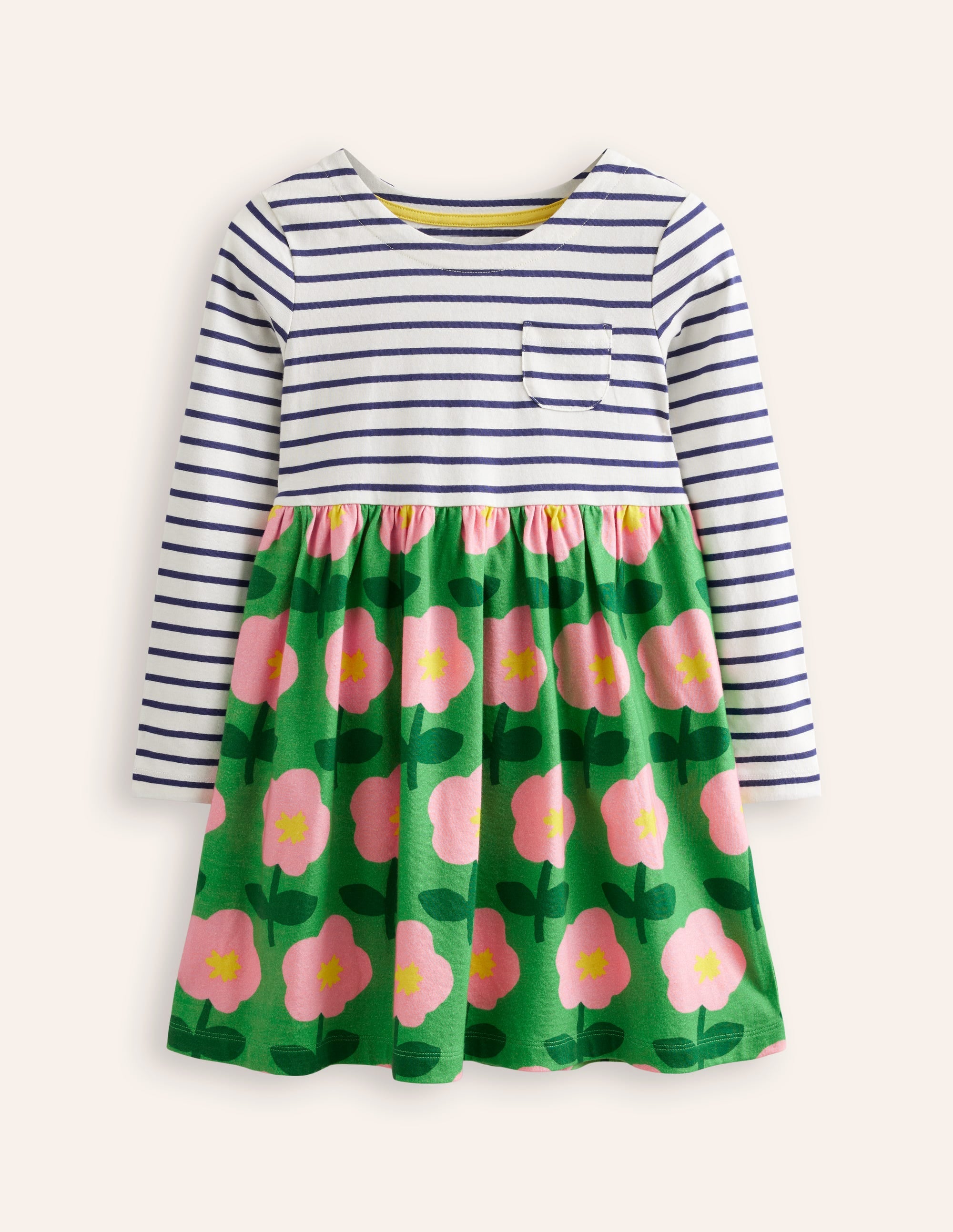 Kuddelmuddel Jersey-Kleid-Smaragdgrün Cut-out Blume - Image 1