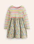Kuddelmuddel Jersey-Kleid-Bunt mit Blumenwiese