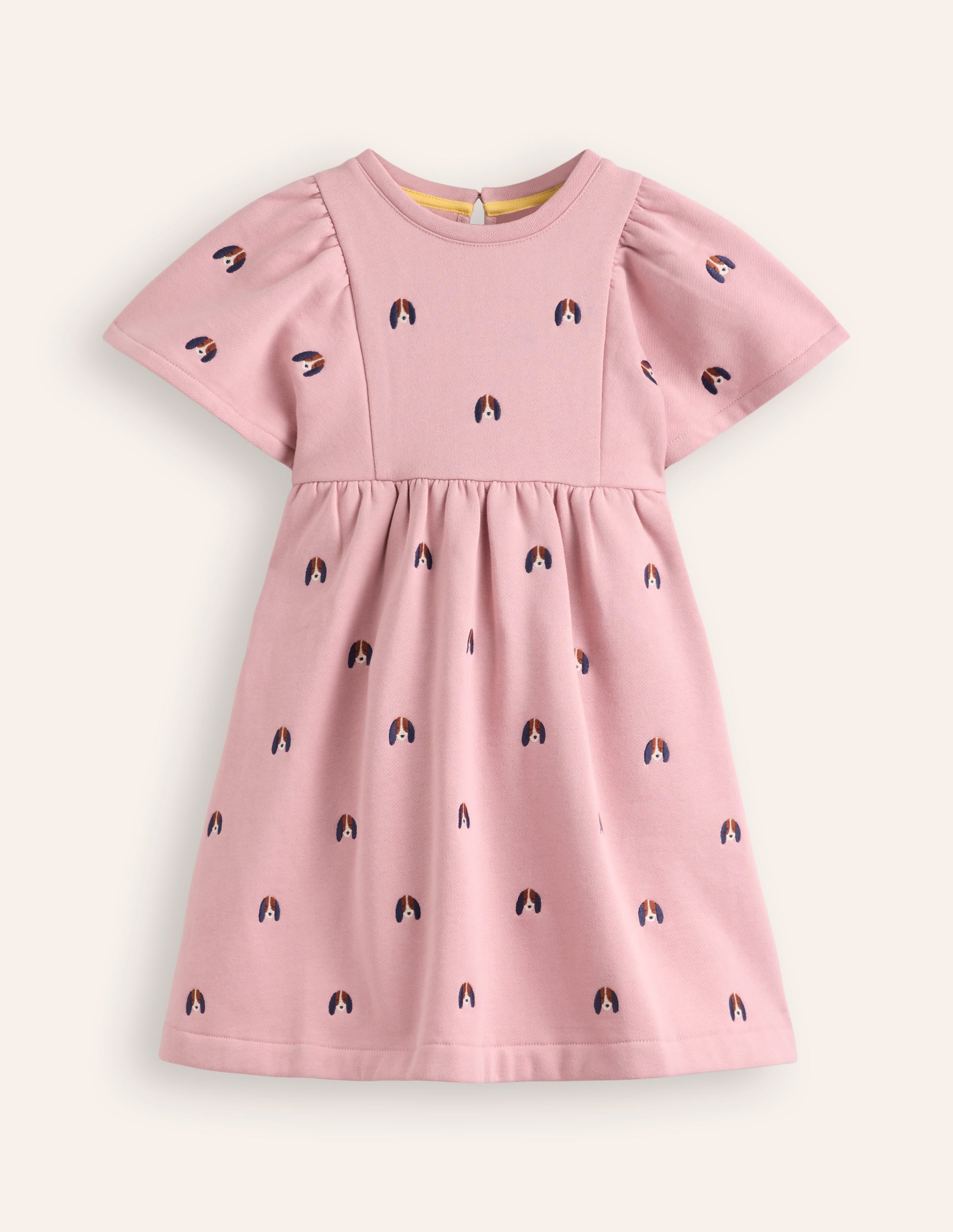 Kuscheliges Sweatshirt-Kleid mit Stickerei-Vintage-Rosa Welpen - Image 5