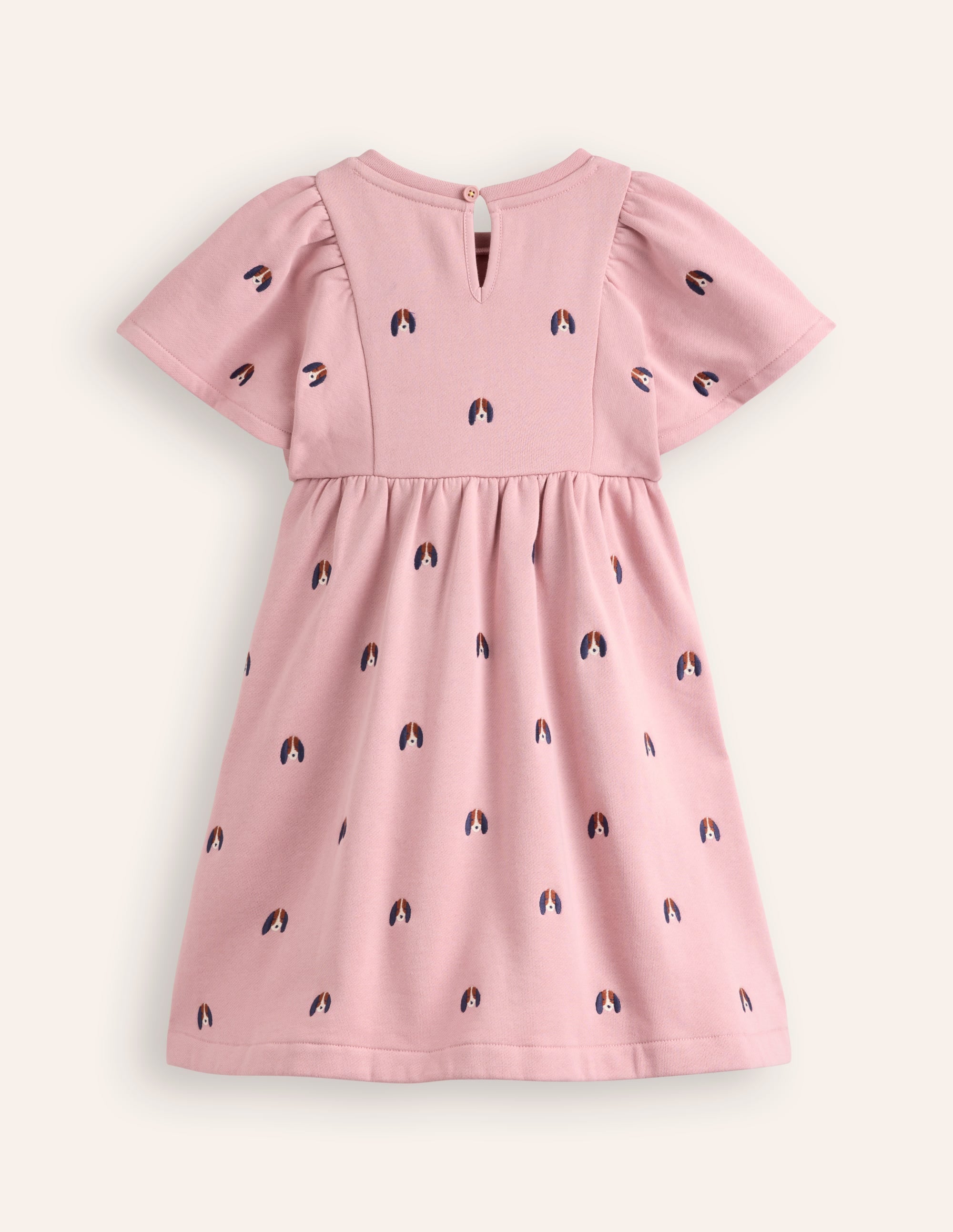 Kuscheliges Sweatshirt-Kleid mit Stickerei-Vintage-Rosa Welpen - Image 6