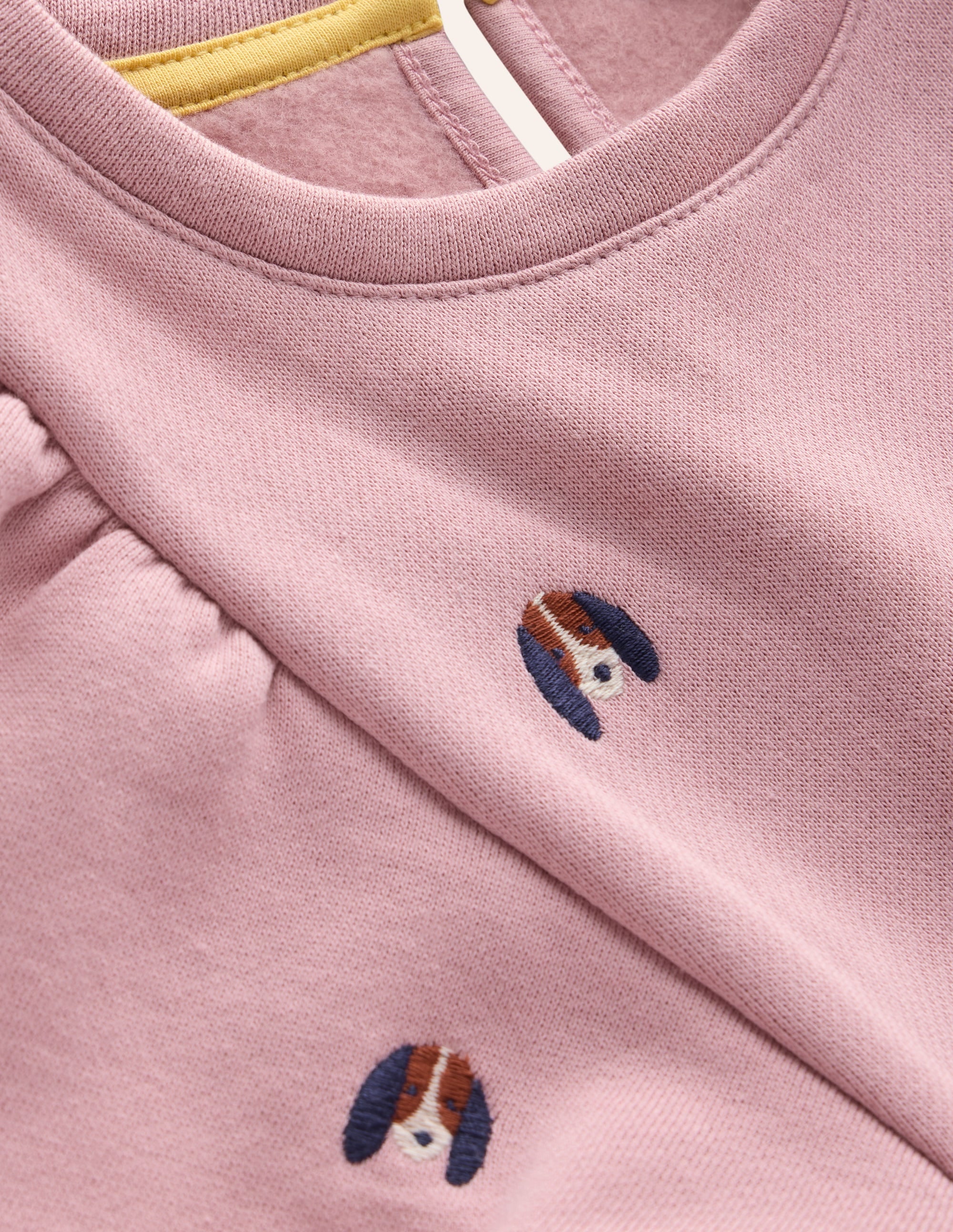 Kuscheliges Sweatshirt-Kleid mit Stickerei-Vintage-Rosa Welpen - Image 7