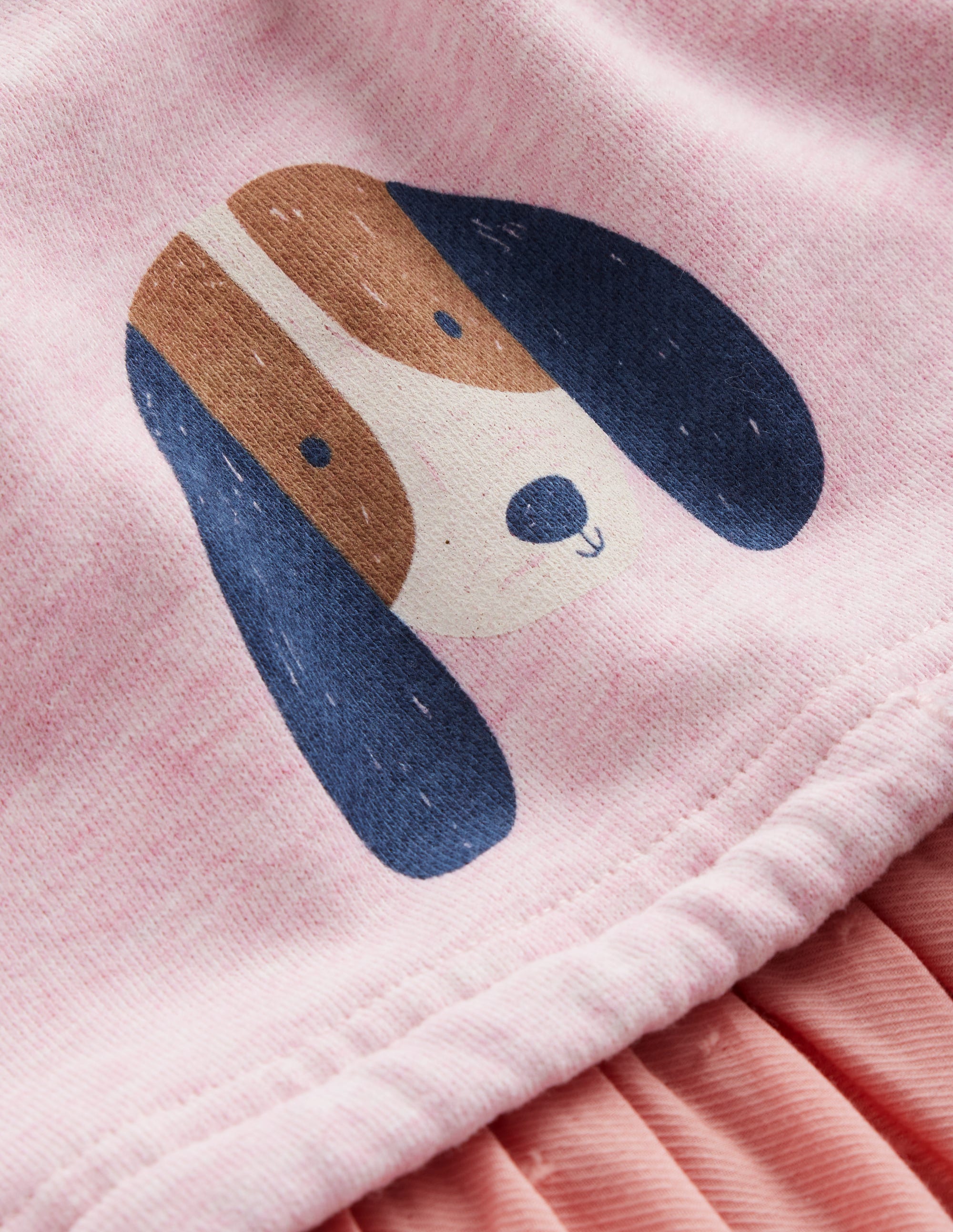 Robe-sweat en tissu mélangé-Chiots rose amande chiné - Image 4