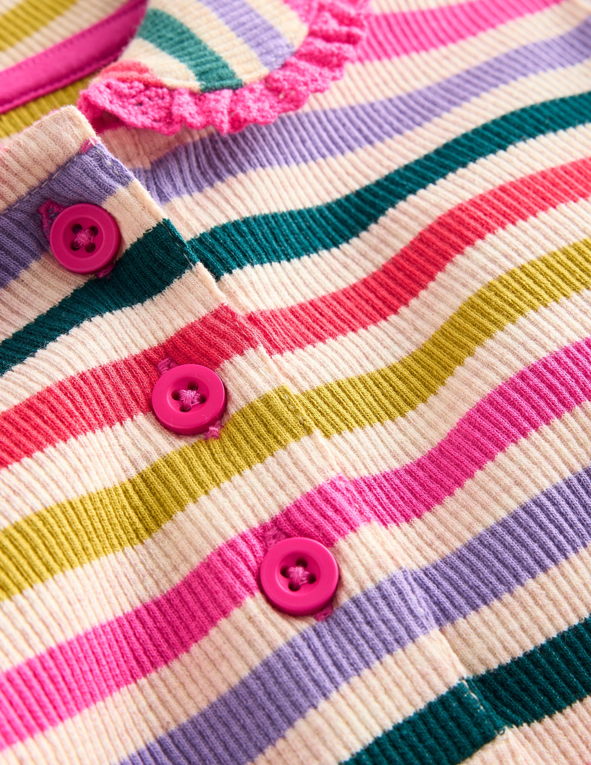 Geripptes Kleid mit Kragen zum Herumwirbeln-Haferbeige Meliert Bunte Streifen - Image 3